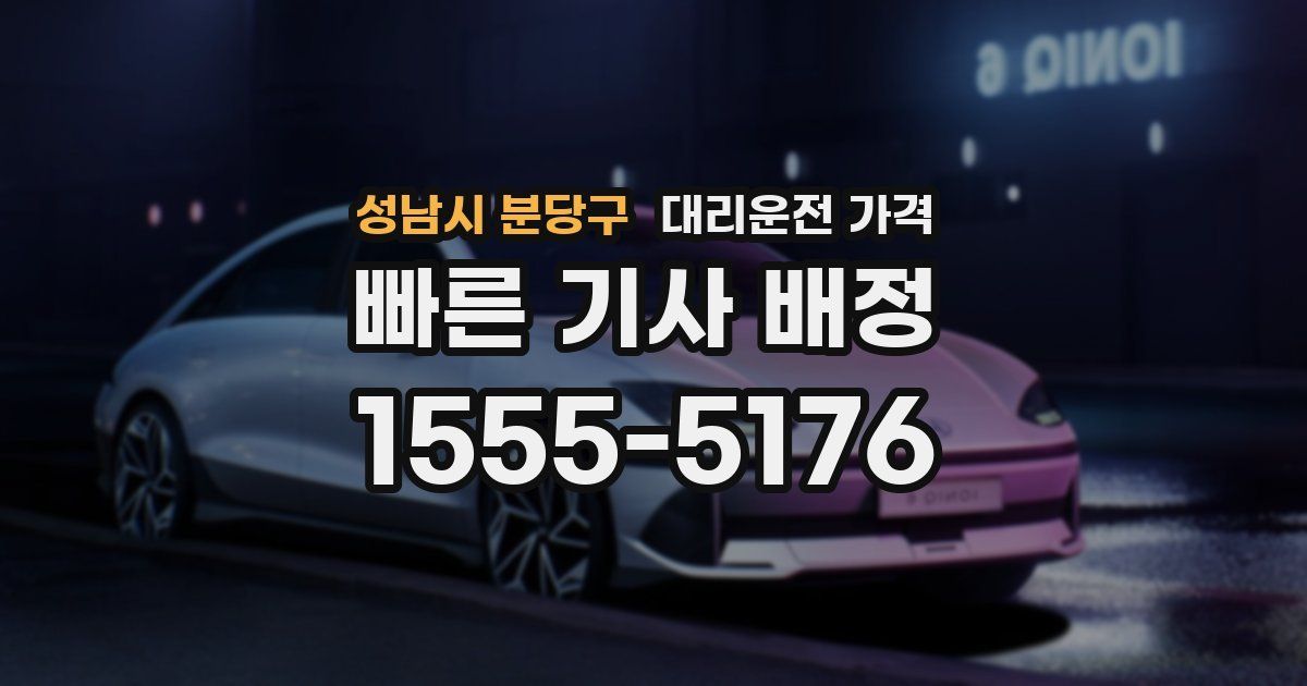 성남시 분당구 대리운전 가격