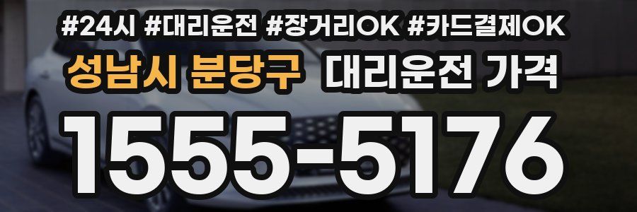 성남시 분당구 대리운전 가격