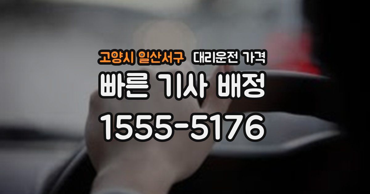 고양시 일산서구 대리운전 가격