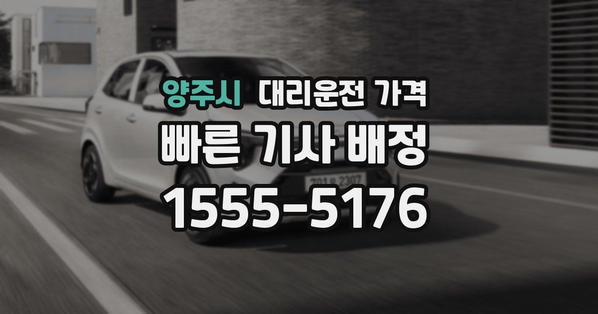 양주시 대리운전 가격