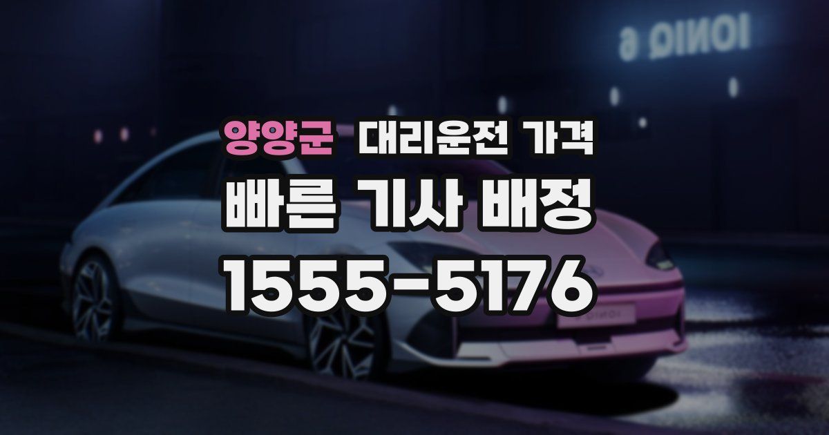 양양군 대리운전 가격