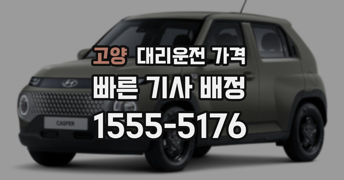 고양 대리운전 가격