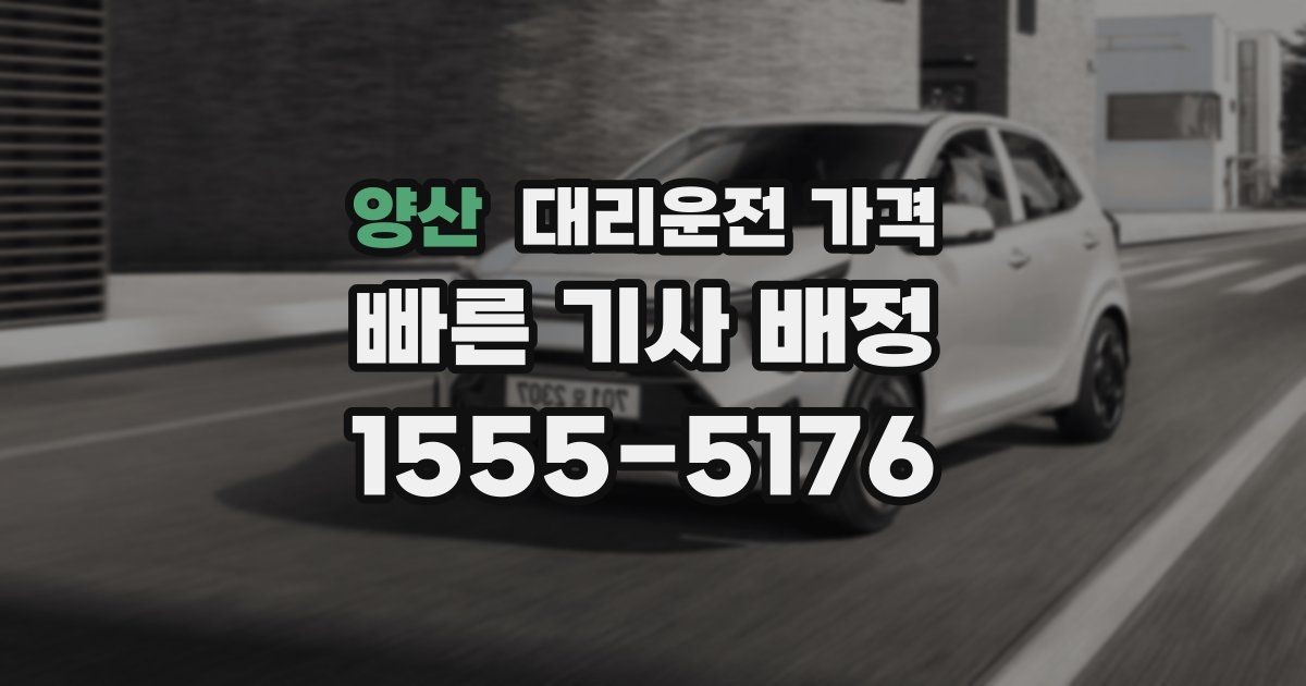 양산 대리운전 가격
