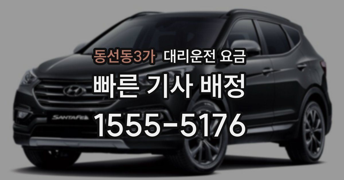 동선동3가 대리운전 가격