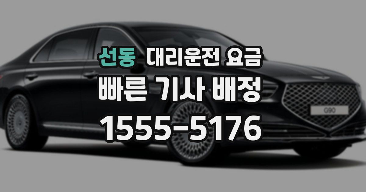 선동 대리운전 가격