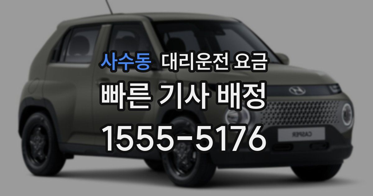 사수동 대리운전 가격