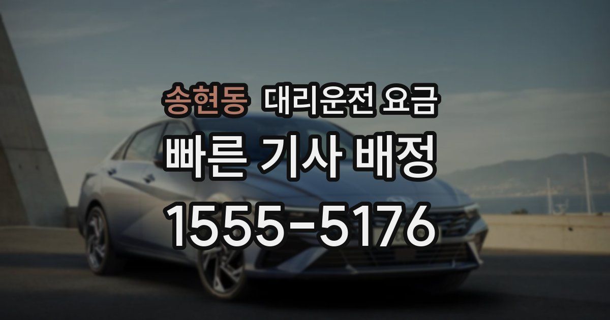 송현동 대리운전 가격