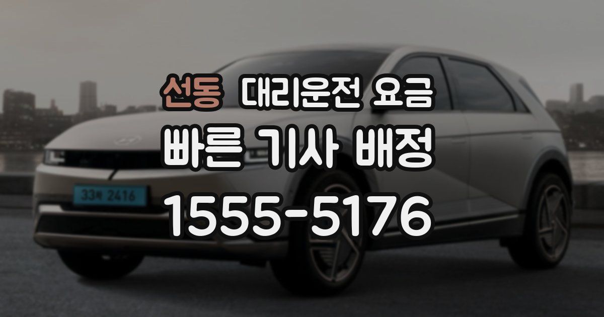 선동 대리운전 가격