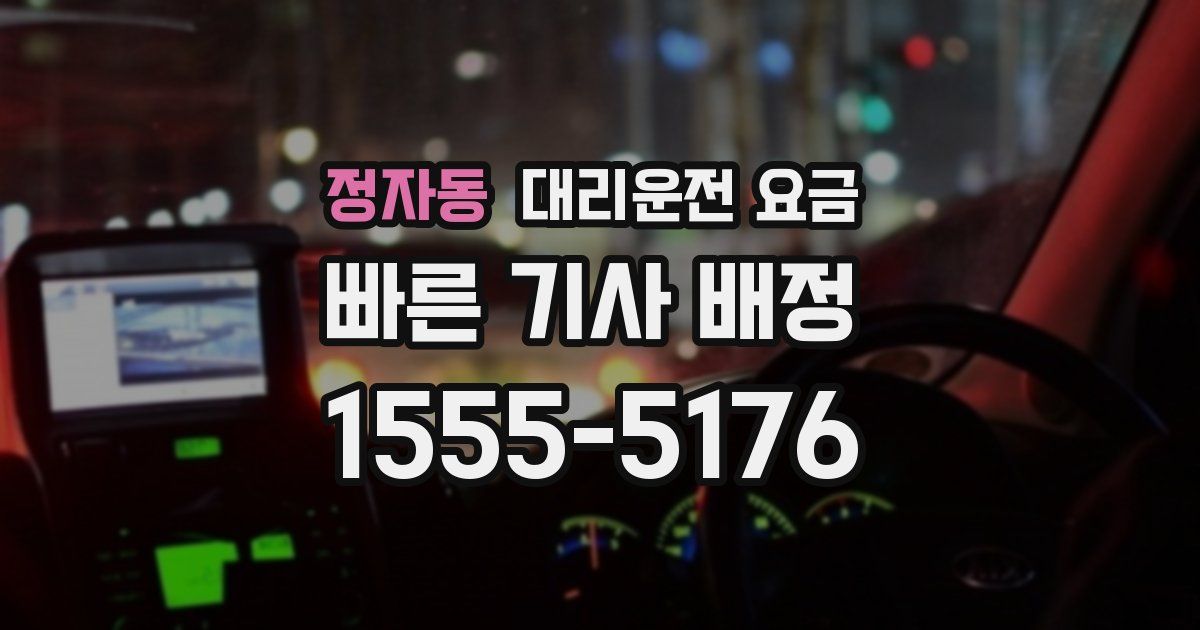 정자동 대리운전 가격