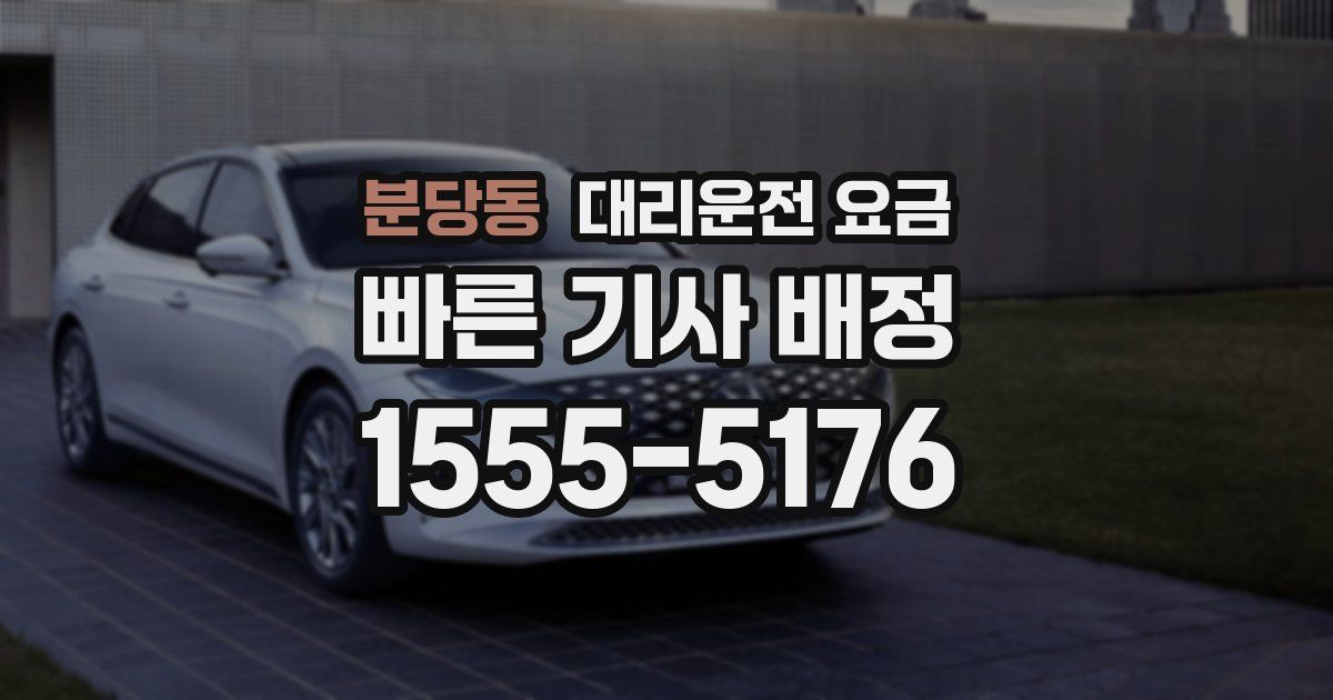 분당동 대리운전 가격