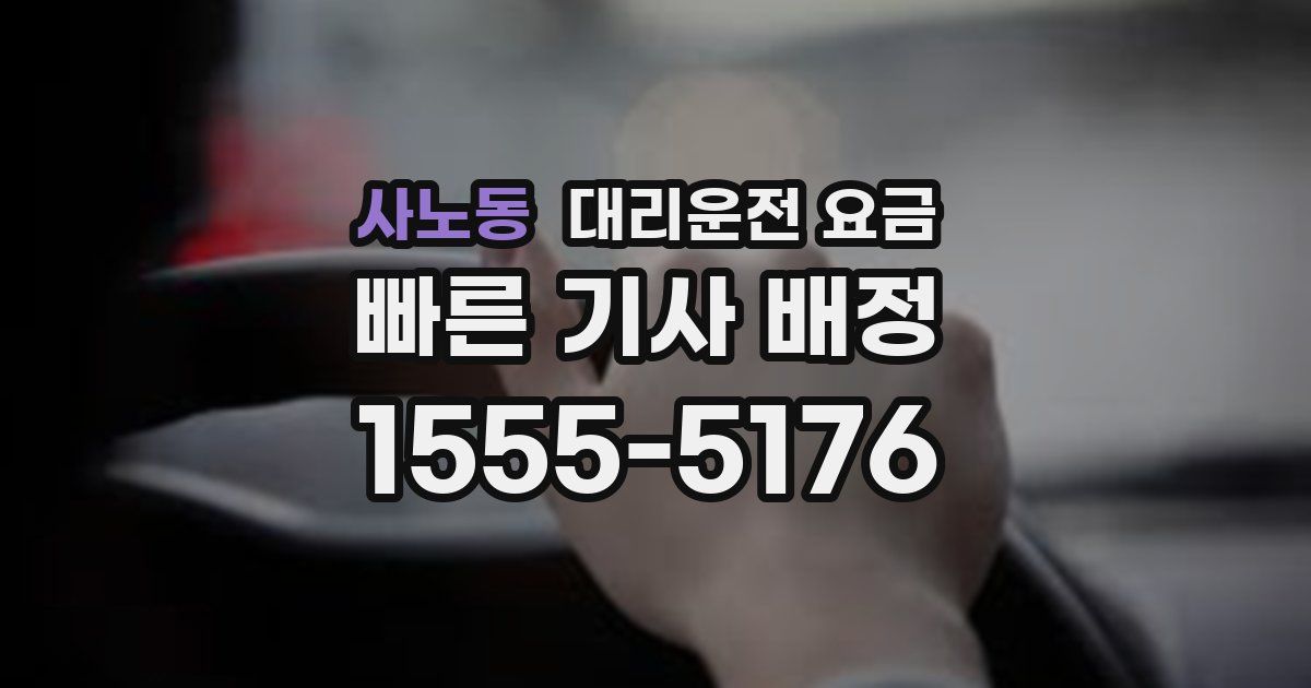 사노동 대리운전 가격