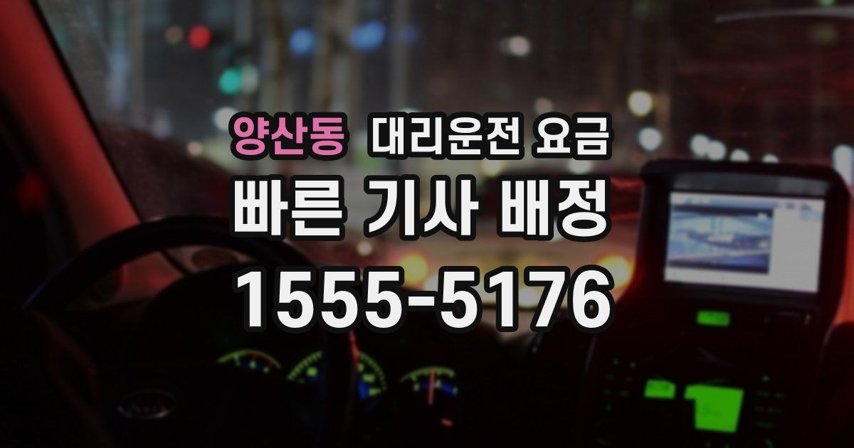 양산동 대리운전 가격