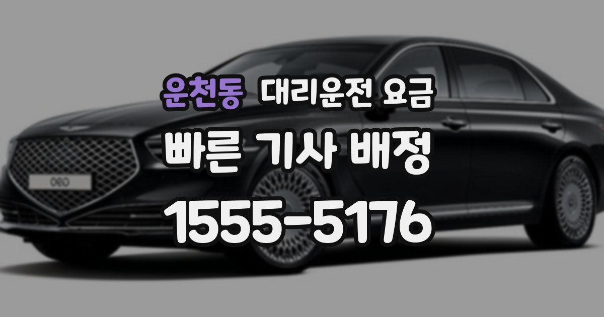 운천동 대리운전 가격