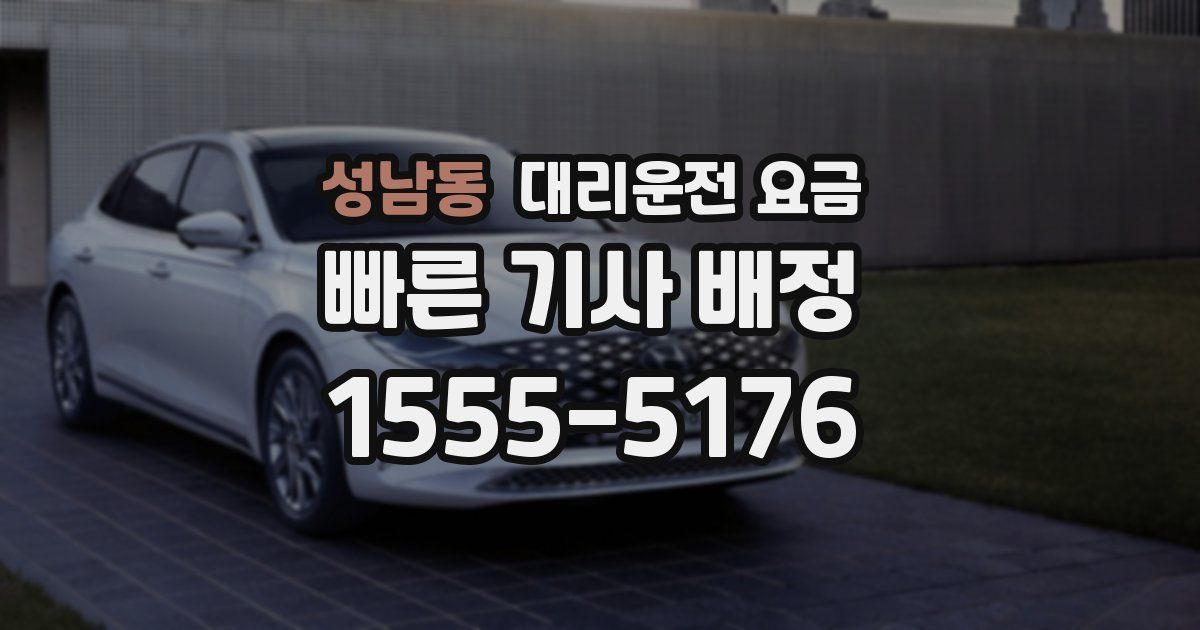 성남동 대리운전 가격