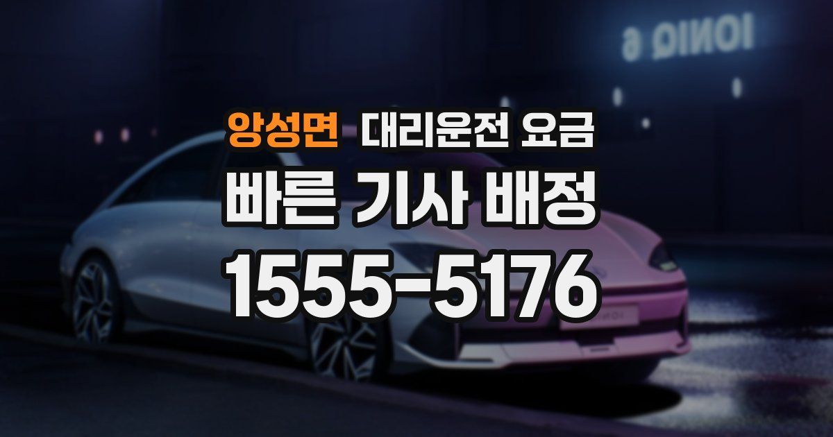 앙성면 대리운전 가격