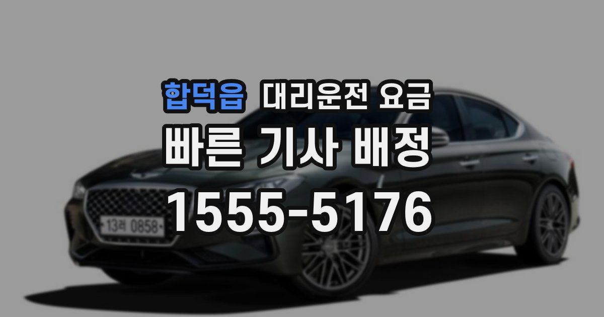 합덕읍 대리운전 가격