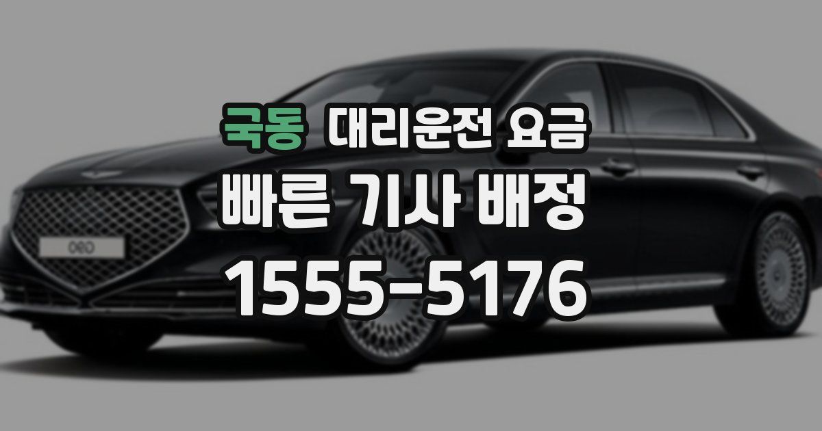 국동 대리운전 가격