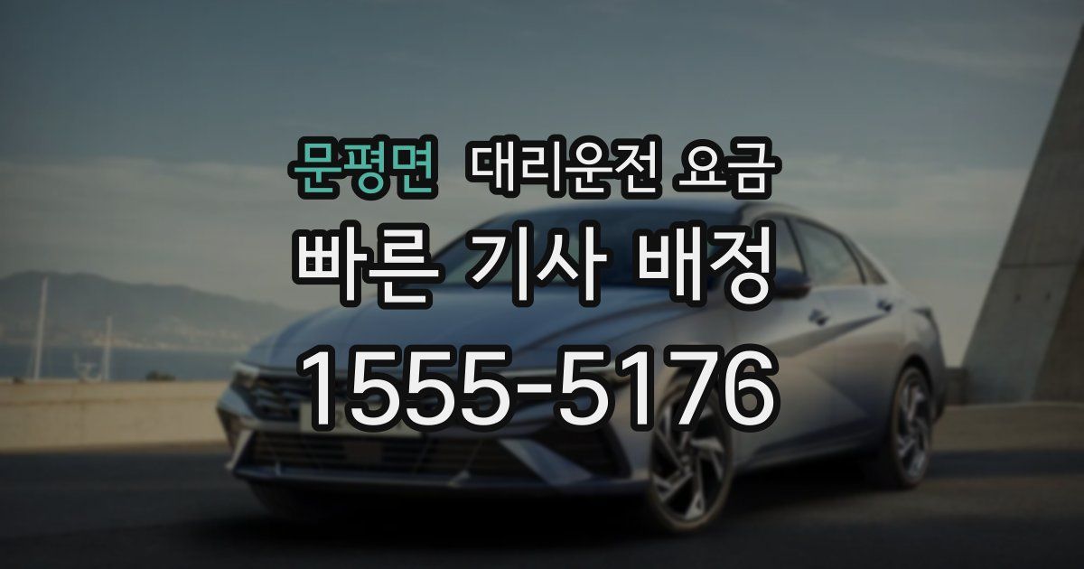 문평면 대리운전 가격