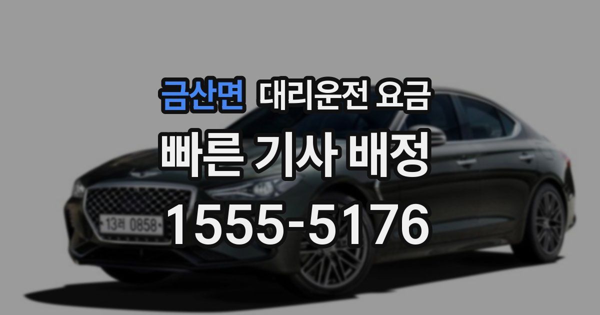 금산면 대리운전 가격