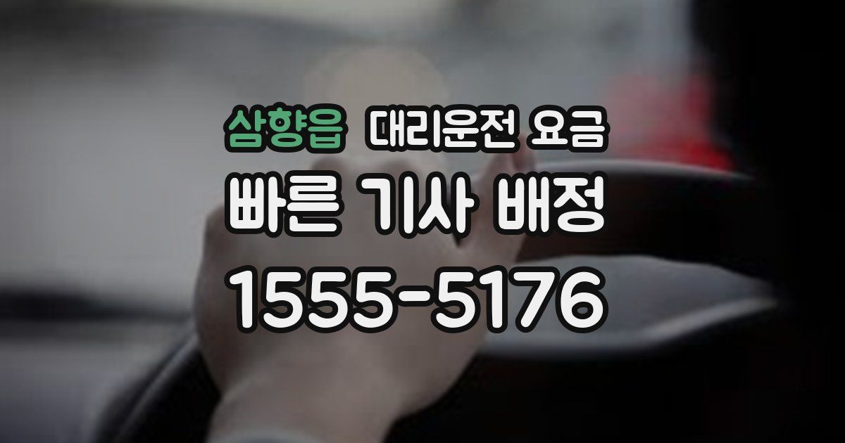 삼향읍 대리운전 가격