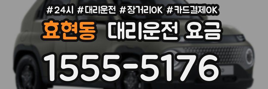 효현동 대리운전 요금