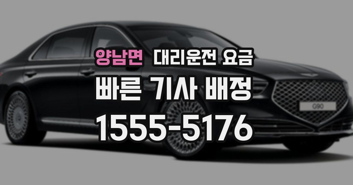 양남면 대리운전 가격