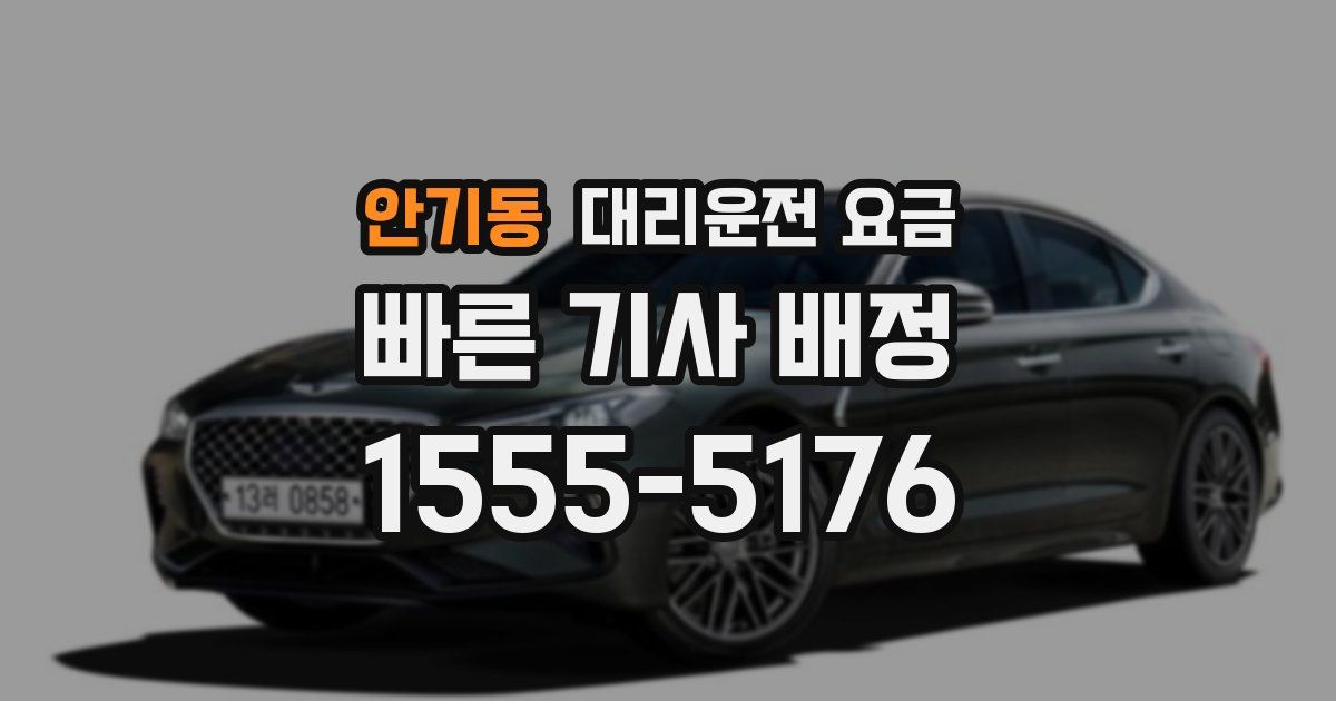안기동 대리운전 가격