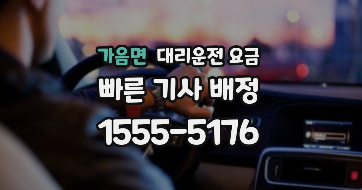 가음면 대리운전 가격