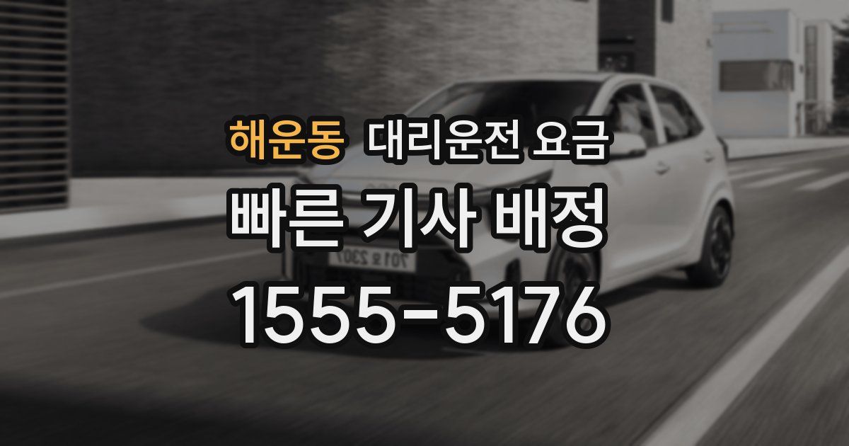 해운동 대리운전 가격