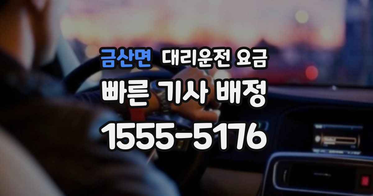 금산면 대리운전 가격