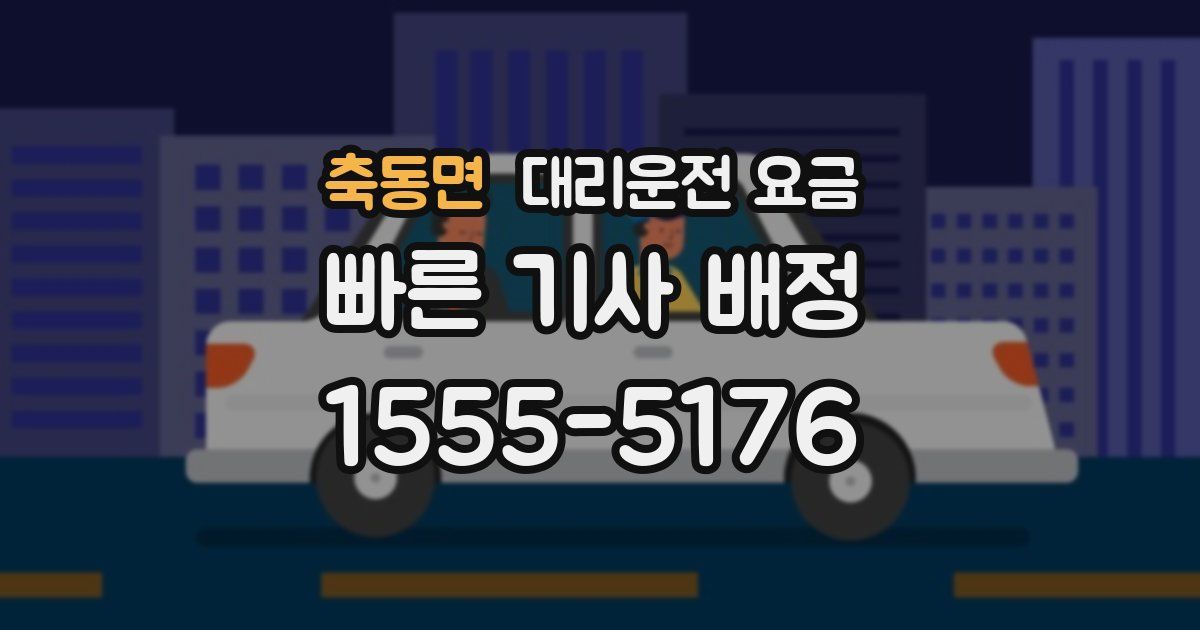 축동면 대리운전 가격