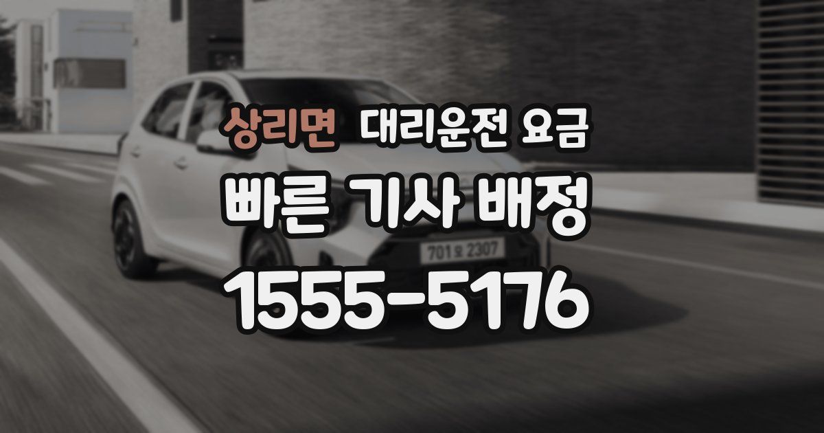 상리면 대리운전 가격