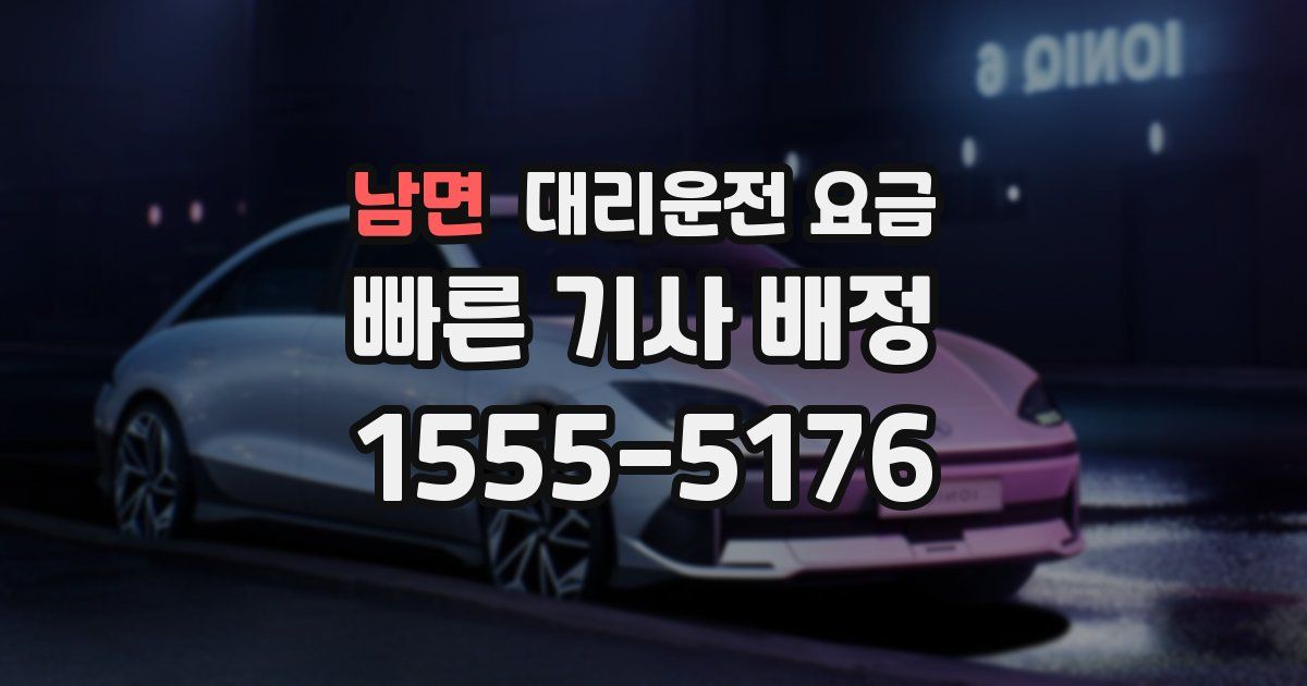 남면 대리운전 가격