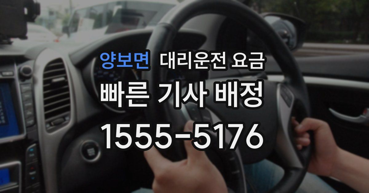 양보면 대리운전 가격