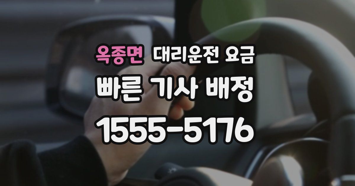 옥종면 대리운전 가격