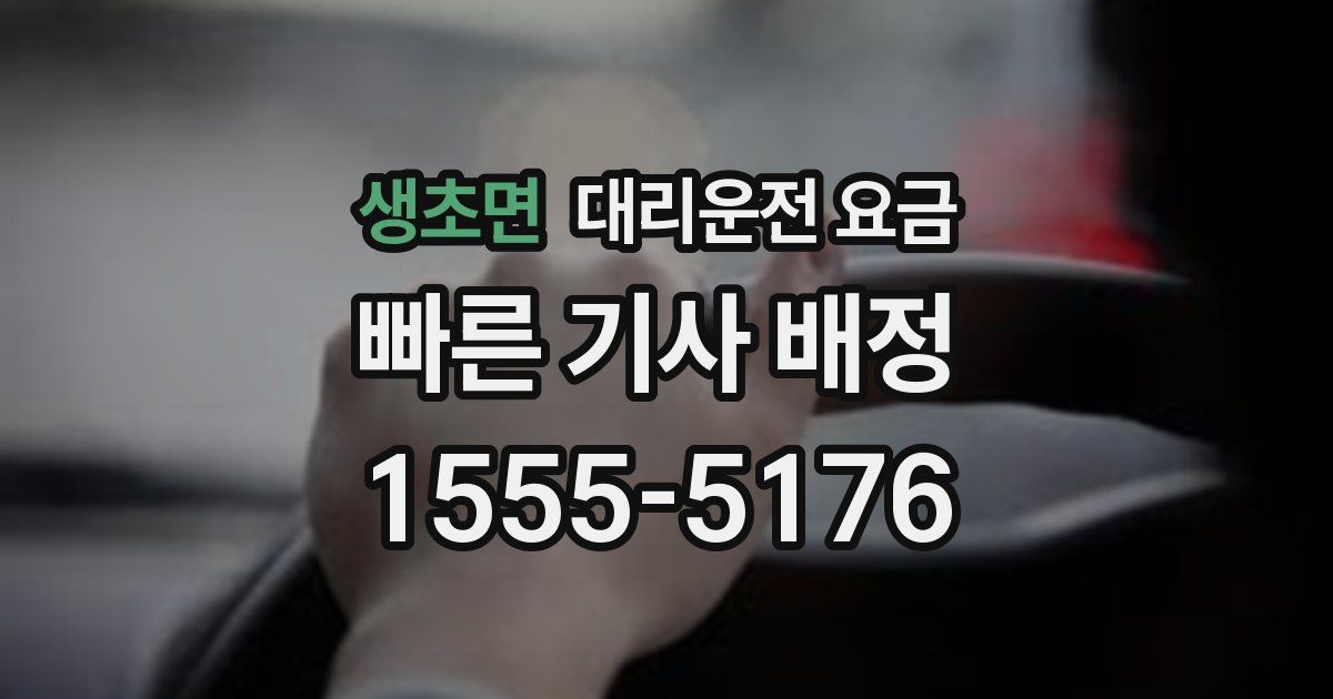 생초면 대리운전 가격