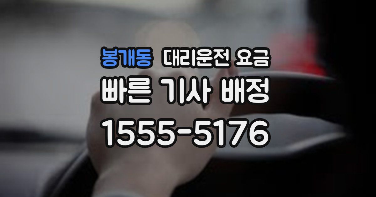 봉개동 대리운전 가격