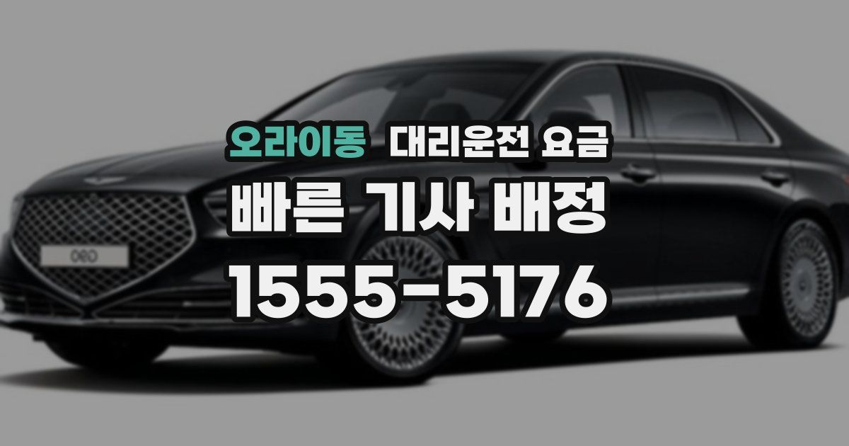 오라이동 대리운전 가격