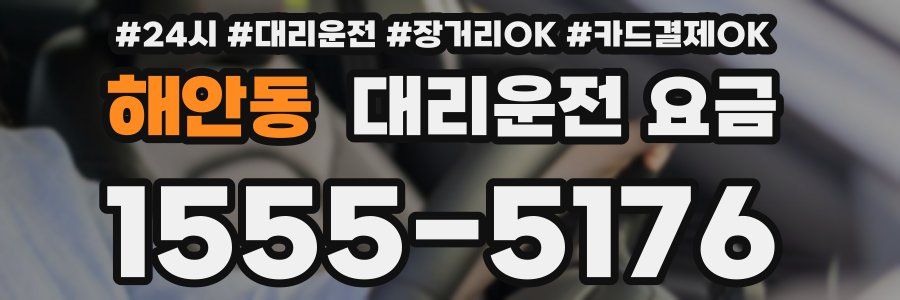 해안동 대리운전 요금