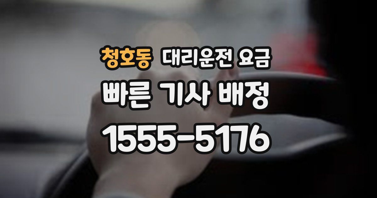 청호동 대리운전 가격