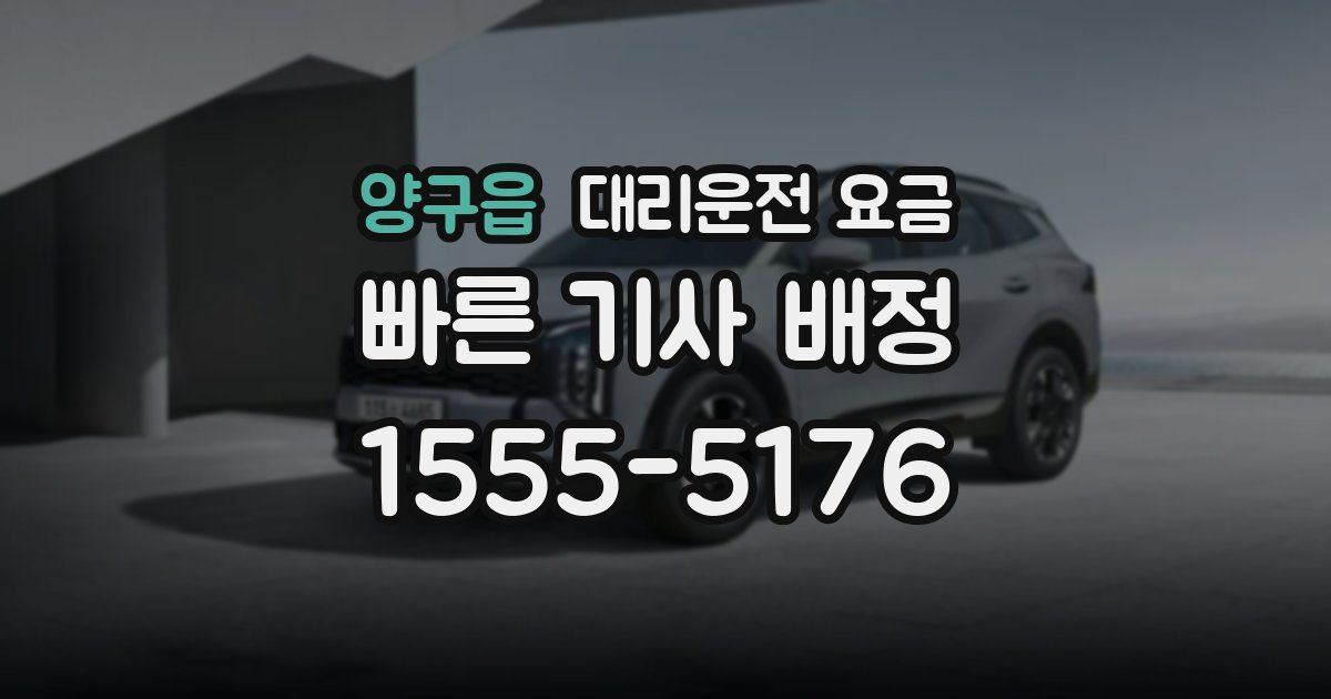 양구읍 대리운전 가격