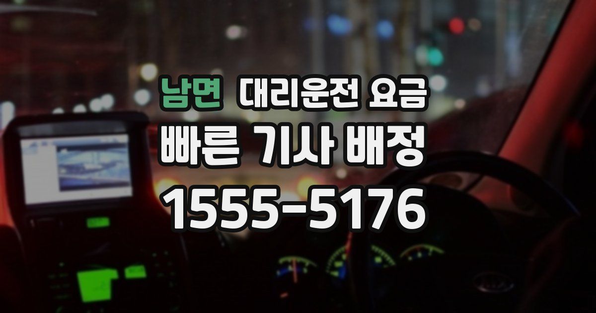 남면 대리운전 가격