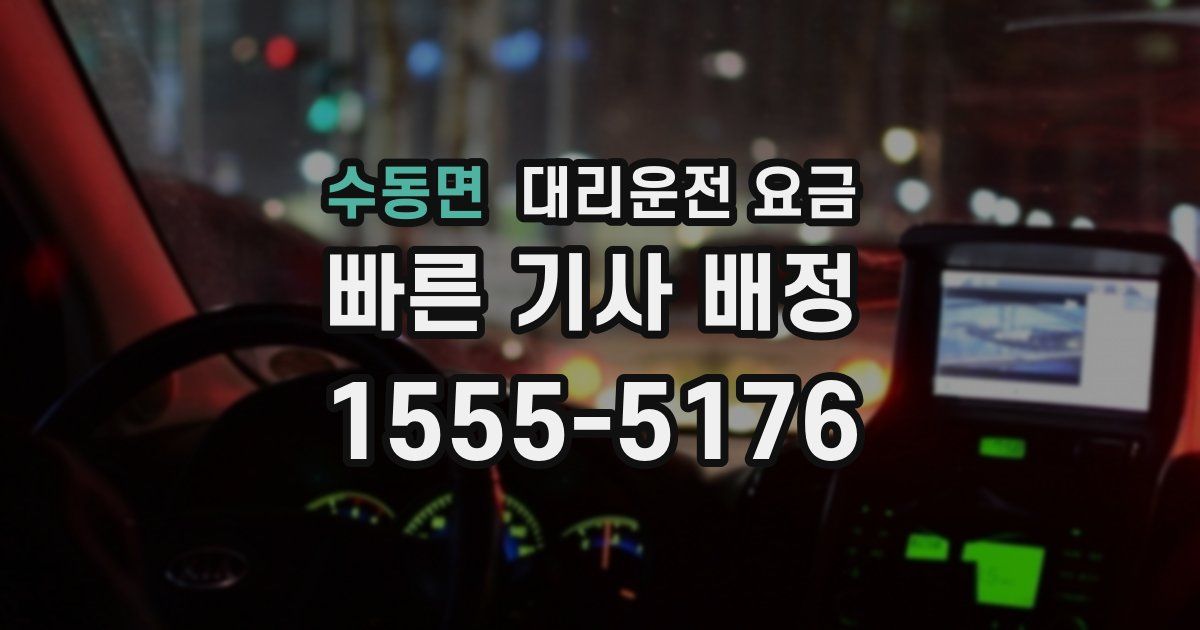 수동면 대리운전 가격