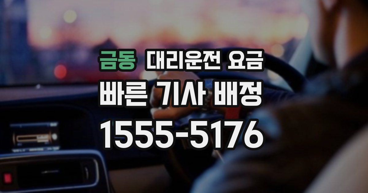 금동 대리운전 가격