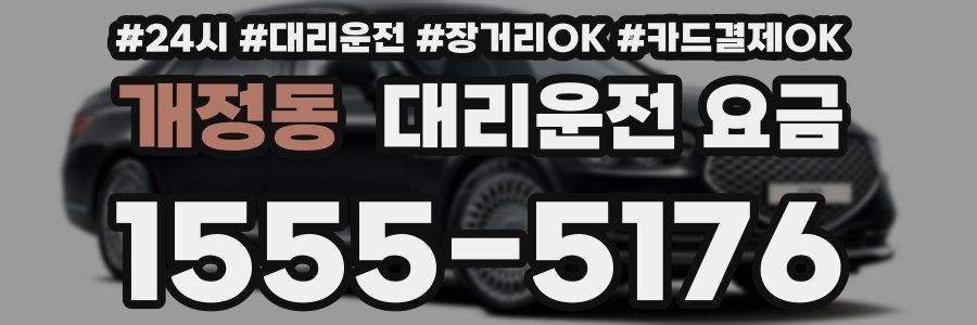 개정동 대리운전 요금