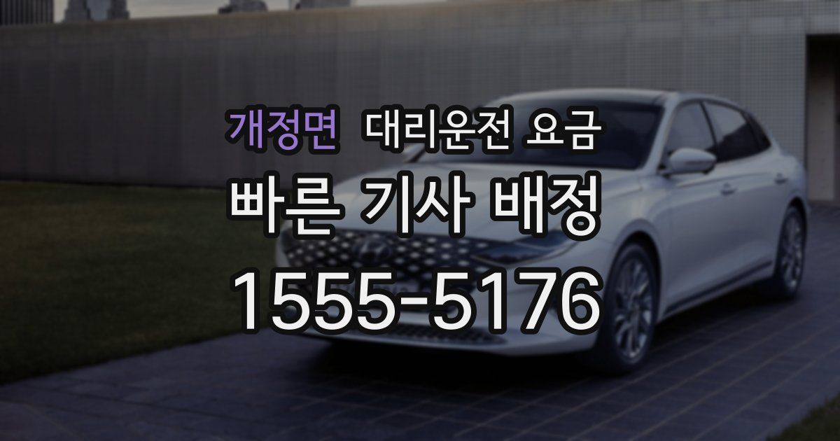 개정면 대리운전 가격