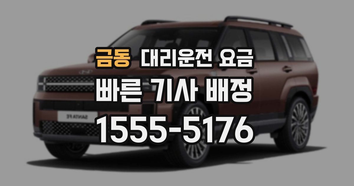 금동 대리운전 가격