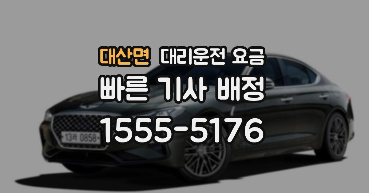 대산면 대리운전 가격