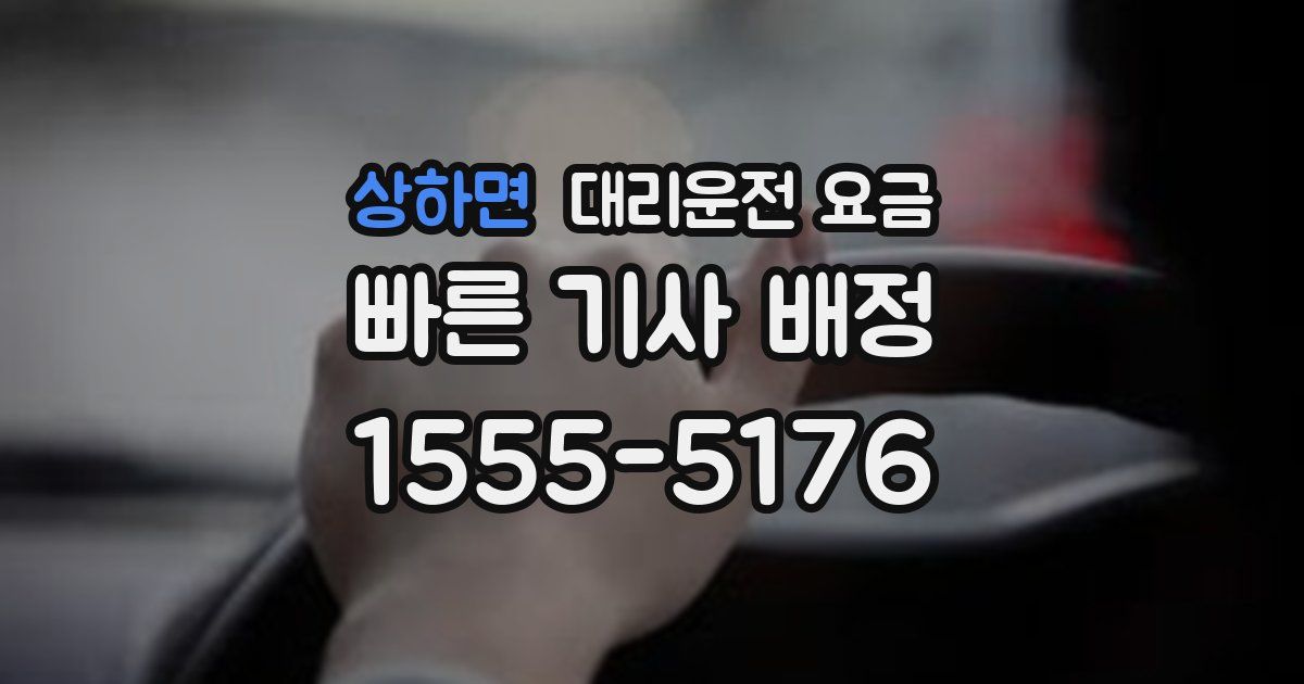 상하면 대리운전 가격