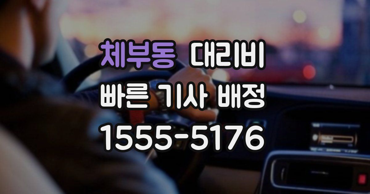 체부동 대리운전 가격